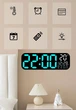 Годинник Deepfox GH-9016 LED цифровий електронний настінний/настільний Будильник Дата Температура 46х16см синій/білий - зображення 3