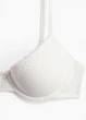 Бюстгальтер жіночий з push-up в рубчик з мереживом H&M 75D білий (13717) - зображення 3