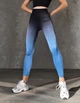 Спортивные женские лосины Ombre с Push Up для фитнеса и йоги Бесшовные Двухцветные XS-S Черно-синие (XV07XS-S) - изображение 1
