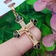Хрестик Xuping Jewelry довжина з вушком 4см на ланцюжок до 4мм медичне золото позолота 18К к375 - зображення 1