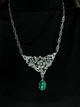 Комплект зі срібла з кубічним цирконієм та реконструйованим малахітом ХАРТОВ 20179+ - зображення 3