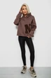 Худи женский с капюшоном на флисе коричневый 257R335 Ager S-L - изображение 2