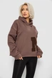 Худи женский с капюшоном на флисе коричневый 257R335 Ager S-L - изображение 3