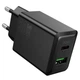 Мережевий зарядний пристрій Hoco N71 Nuevo GaN PD30W+QC3.0 (black) - зображення 1