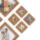 Набор квадратных фоторамок The Frame Depot на стену, 7 шт, в светло-коричневом цвете, современный геометрический коллаж для фото, артов и постеров (diamond_set) - изображение 2