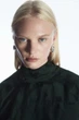 Блуза жіноча COS floral-jacquard bow blouse 1191336001 34 Зелений - изображение 3
