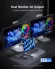 Док-станция DOCKASE Smart 10-in-1 USB-C Hub - Dual HDMI (Explorer Edition), Single 4K144Hz, PD 3.0 100W, Gigabit Ethernet, USB 3.2/USB 2.0, UHS-II SD/TF Card Reader, USB C Dock (2-го Глянцево-серебристый - изображение 4