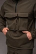 Анорак чоловічий з капюшоном на флісі Softshell хакі L 3749764s3 - изображение 4