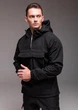 Анорак чоловічий з капюшоном на флісі Softshell M чорний 3749763s2 - изображение 4