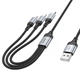 Кабель 3в1 USB/Apple Lightning+Type-C+microUSB 1 м HOCO X102 2.4 А чорний - зображення 5