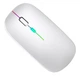 Мышка безпроводная компьюторная, безшумная, оптическая c RGB-подсветкой 2.4G+Bluetooth DPI 800/1000/1200 белая - изображение 8