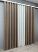 Комплект штор VR-Textil Лен Мешковина 100х270 2шт и Тюль 300х270 825ш-115т Темно-бежевый с белым 71-017/1 - изображение 3