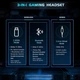 Беспроводная игровая гарнитура Gtheos Captain 300, 2.4 ГГц USB, Bluetooth, 3.5 мм, съемный микрофон - изображение 2