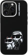 Etui Karl Lagerfeld Silicone Karl&Choupette Sketch MagSafe do iPhone 16 Pro Black (3666339462246) - obraz 2