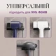 Настенный держатель-подставка для фена и плойки, органайзер в ванную комнату, полка для расчёсок и косметики, крепление без сверления на самоклеящейся основе, чёрный - изображение 2