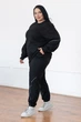 Жіночий костюм у спортивному стилі plus size " Кант " чорний 66/68 - зображення 3