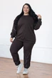 Жіночий костюм у спортивному стилі plus size " Кант " шоколад 66/68 - зображення 2