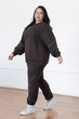 Жіночий костюм у спортивному стилі plus size " Кант " шоколад 66/68 - зображення 3