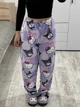 Фиолетовые плюшевые брюки Hello Kitty Kuromi унисекс | Теплые флисовые брюки Hello Kitty & Kuromi для дома M-L - изображение 2