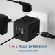 Сетевой Фильтр Тройник 7в1 с быстрой зарядкой 3 розетки/3 USB/1TYPE-C - изображение 1