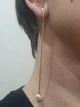 Золотые серьги-подвески с жемчугом. СВ273И - изображение 2
