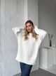 Подовжений светр із м'якого трикотажу Оne size 42-48 Білий (4598) - зображення 9