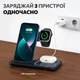 Беспроводная зарядная док-станция 3 в 1 для iPhone 12–16 Pro Max, Apple Watch Ultra/SE и AirPods, быстрая зарядка 15W, сложная док-станция USB-C - изображение 3