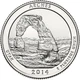 Монета США 25 центів (квотер) 2014 P «Національні парки - Арки (23-й парк)» UNC (KM#568) - зображення 2