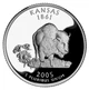 Монета США 25 центов (квотер) 2005 D «Штаты и территории - Канзас» UNC (KM#373) - изображение 2