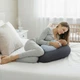 Подушка для вагітних і годування IDEIA SeiDesign 30x190 трикотаж з ґудзиком т.сіра - зображення 5