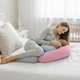 Подушка для вагітних і годування IDEIA SeiDesign 30x190 трикотаж з ґудзиком пудра - зображення 5