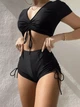 Купальник раздельный с шортами Fuba 4400218 черный 46 (2XL) ;бедра 111-115 см полнота груди 2B-3C-4D - изображение 1