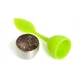 Ситечко для заварювання чаю Tea Strainer "Листик з підставкою", силіконове, зелене - зображення 2