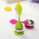 Ситечко для заварювання чаю Tea Strainer "Листик з підставкою", силіконове, зелене - зображення 3