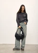 Женская сумка Sambag HOBO Bag-glove черная тканевая 50 х 28 х 5 см (53400064) - изображение 2