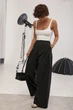 Котоновые штаны палаццо со складками Lurex Черный S (25088) - изображение 3