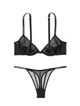 Комплект білизни Victoria’s Secret Shine Unlined Demi Bra Чорний 34D-L - изображение 1