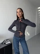 Жіноча кофта на блискавці з коміром стійкою Uaclothes 44 Графітовий (like36600-170271365) - зображення 1