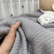 Детский всесезонный плед в кроватку или коляску Oh My Kids "Cute Rabbits" серый - изображение 4