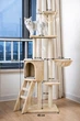 Игровой комплекс для котов до 3 кг, с когтеточкой и домиком, 140х97х45 см, 5 уровневая, бежевая - изображение 2