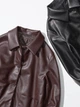 Куртка из экокожи UNIQLO на пуговицах 1159854027 (Коричневый XXL) - изображение 7