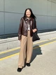 Куртка из экокожи UNIQLO на пуговицах 1159854027 (Коричневый XXL) - изображение 14