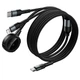 Зарядне бездротове пристрій Hoco CW64 3in1 1.2М USB-C для iWatch 1-10, SE/SE2, Ultra/Ultra2 + кабель Type-C + iP/Lightning Чорний - зображення 5