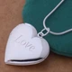 Кулон для влюбленных сердце Love на цепочке. Подвеска для фото из ювелирного сплава. Открывающийся медальон - изображение 1