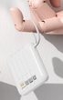 УМБ Павербанк 20000 mAh з LCD дисплеєм + LED ліхтар Power Bank HY-C40 зі швидкою зарядкою білий+ Вбудований кабель-адаптер 4 в 1 - зображення 3