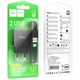 Зарядное устройство для телефона USB / Сетевой адаптер Hoco C141A Smart 2.1A (2USB-A) + кабель USB to Type-C (черный) - изображение 2