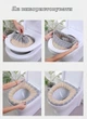 М'який чохол-грілка на сидіння унітазу Toilet Seat Cover Beige - изображение 2