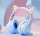 Дитячі бездротові навушники CATEAR BT618 з вушками та RGB-підсвіткою Bluetooth Синьо-рожеві - зображення 3