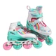 Ролики раздвижные Inline Skate J-9730-6 S, размер 29–33, бирюзовые, колёса PU 6 см с подсветкой, в сумке - изображение 3