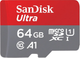 Карта пам'яті microSDXC (UHS-1) SanDisk Ultra 64Gb class 10 A1 (140Mb/s) (adapter SD) Imaging Packaging ( 10900 ) - изображение 1